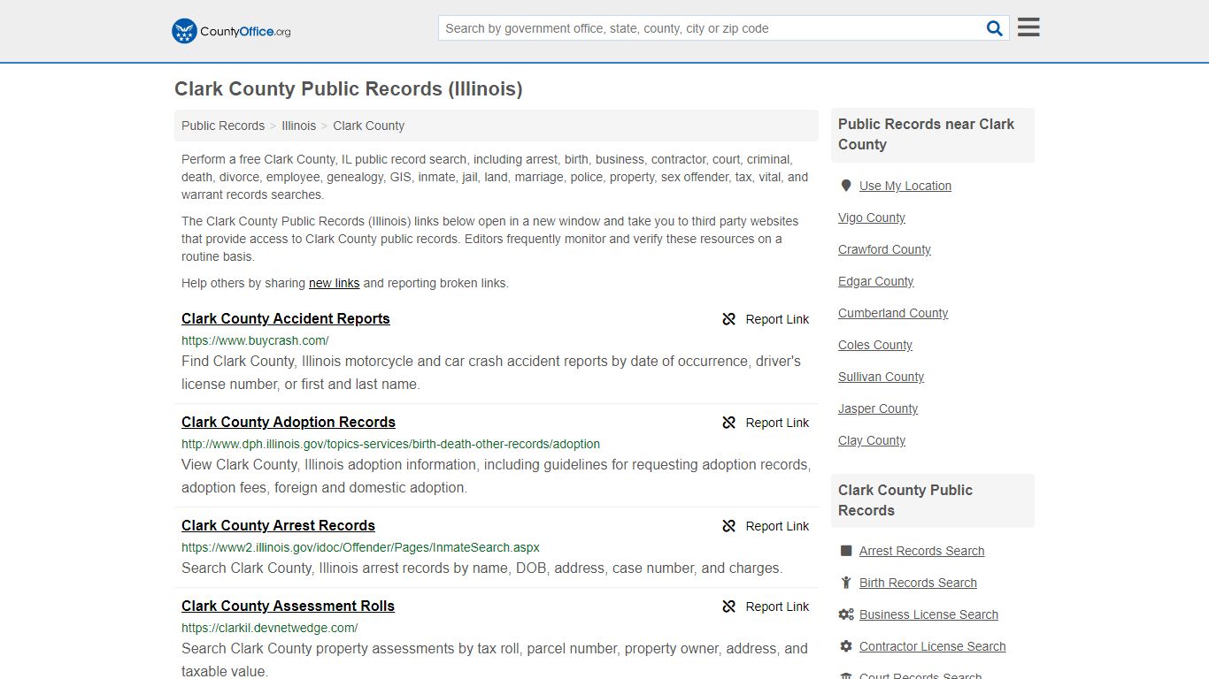 Clark County Public Records (Illinois) - County Office